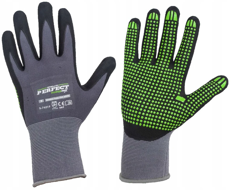 Stalco Nitrile Flex Dots darbo pirštinės S-76319, dydis M