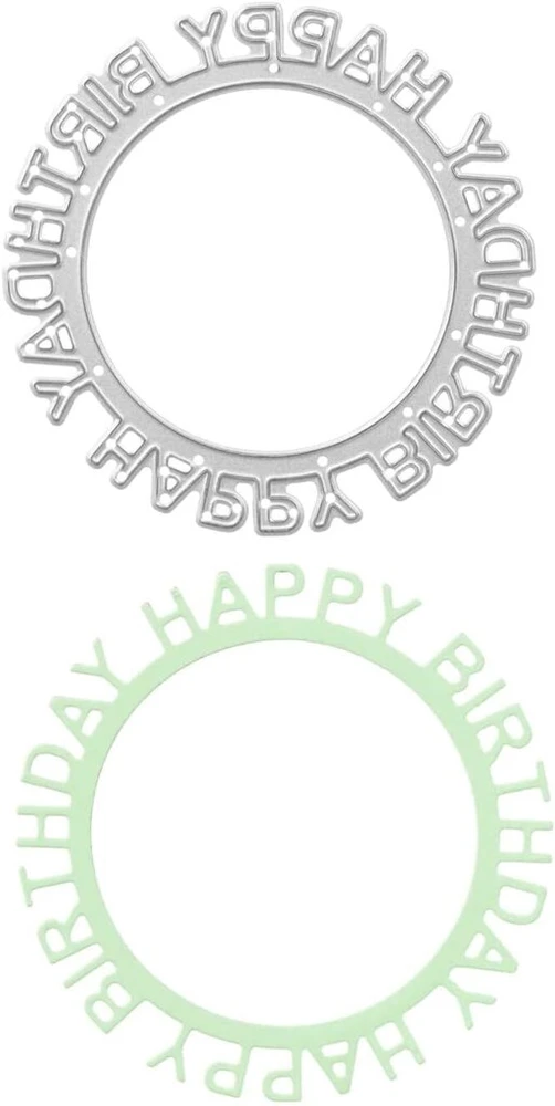Stanzenshop happy birthday ant apvalaus užrašo pjovimo trafaretas gimtadienio pjovimo trafaretas užrašų pjovimo štampai trafaretai scrapbooking'ui