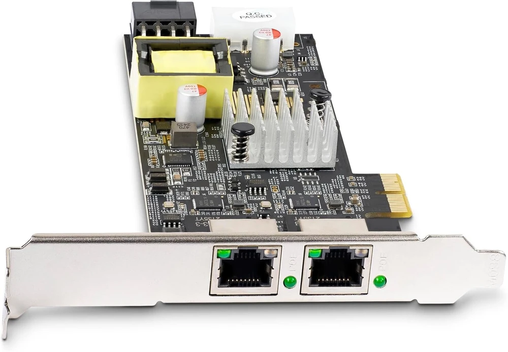 Startech.com 2 prievadų 2.5 gbps Nbase-t poe tinklo plokštė, dviguba intel i225-v, 802.3af/at poe+ multi-gigabit nic, windows/linux