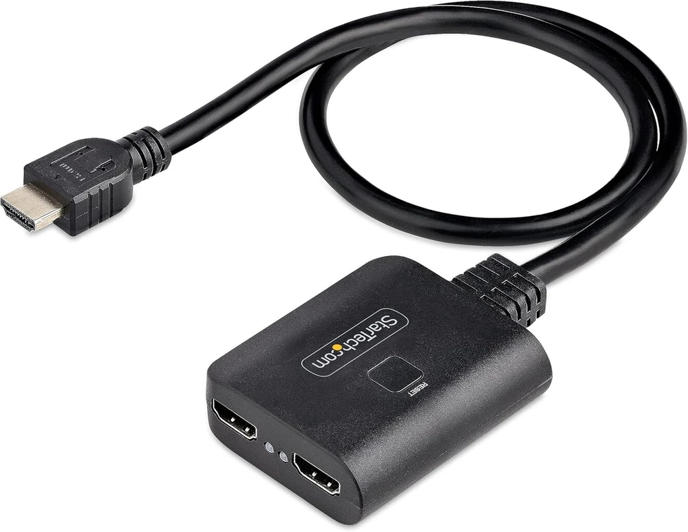 Televizorius Startech.com 2 prievadų hdmi skirstytuvas, 4k 60hz hdmi 2.0 vaizdas, 4k hdmi skirstytuvas 1 įvestis 2 išvestys, 1x2 hdmi ekrano/išvesties skirstytuvas