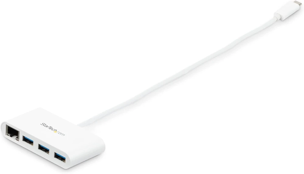 Startech.com 3 prievadų usb 3.0 šakotuvas plius gigabitinis ethernet – usb-c – baltas – usb šakotuvas su gbe – usb c šakotuvas – usb type-c šakotuvas – usb 3 šakotuvas
