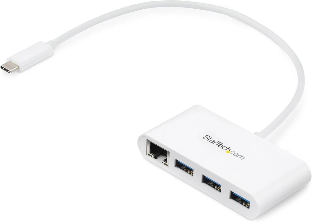 Startech.com 3 prievadų usb 3.0 šakotuvas plius gigabitinis ethernet – usb-c – baltas – usb šakotuvas su gbe – usb c šakotuvas – usb type-c šakotuvas – usb 3 šakotuvas