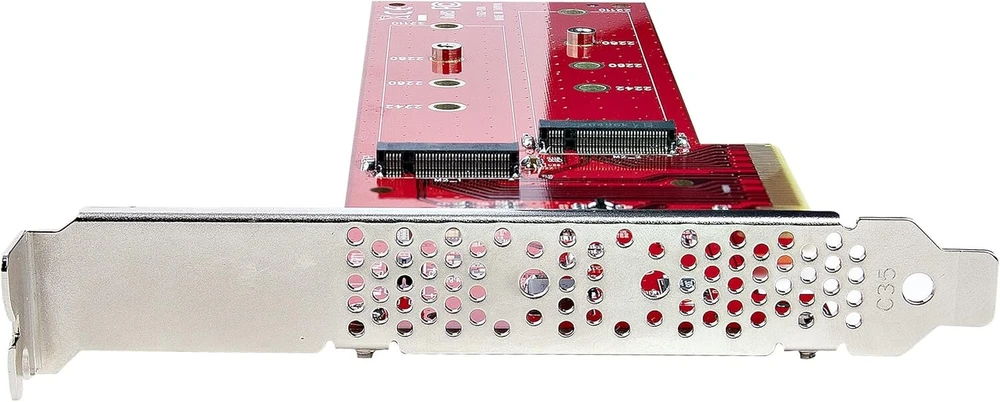 Startech.com Dual M.2 Pcie adapterio plokštė, Pcie x8/x16 į Dual Ahci arba Nvme M.2 Ssd, Pci Express 4.0, 7.8gb/s vienam diskui, reikalingas bifurkavimas - suderinama su Windows/linux (dual-m2-pcie-card-b)