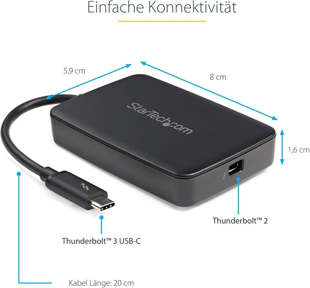 Startech.com Thunderbolt 3 į Thunderbolt adapteris, Thunderbolt 3 Usb-c į Thunderbolt adapteris