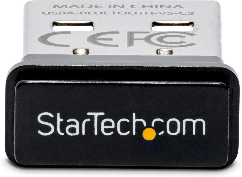 Startech.com usb bluetooth 5.0 adapteris, adapteris/dongle pc/kompiuteriui/nešiojamam kompiuteriui, bt adapteris/stick ausinėms, aux imtuvas, windows 10/linux (usba-bluetooth-v5-c2), pilkas