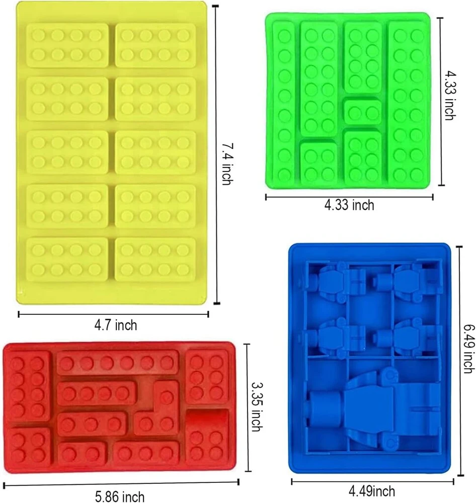 Statybinių blokų roboto silikoninės ledo kubelių formelės šokolado formelė saldainių formelė tortų keksiukų dekoracijoms nelipnios blokų fondanto formelės