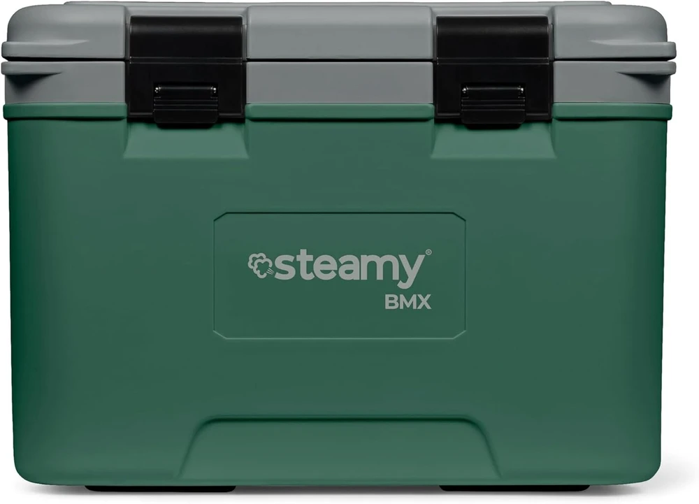 Steamy Bmx 21 šaldymo dėžė, specialiai sukurta statyboms, su pertvara ir padėklu, 21 litras, žalia