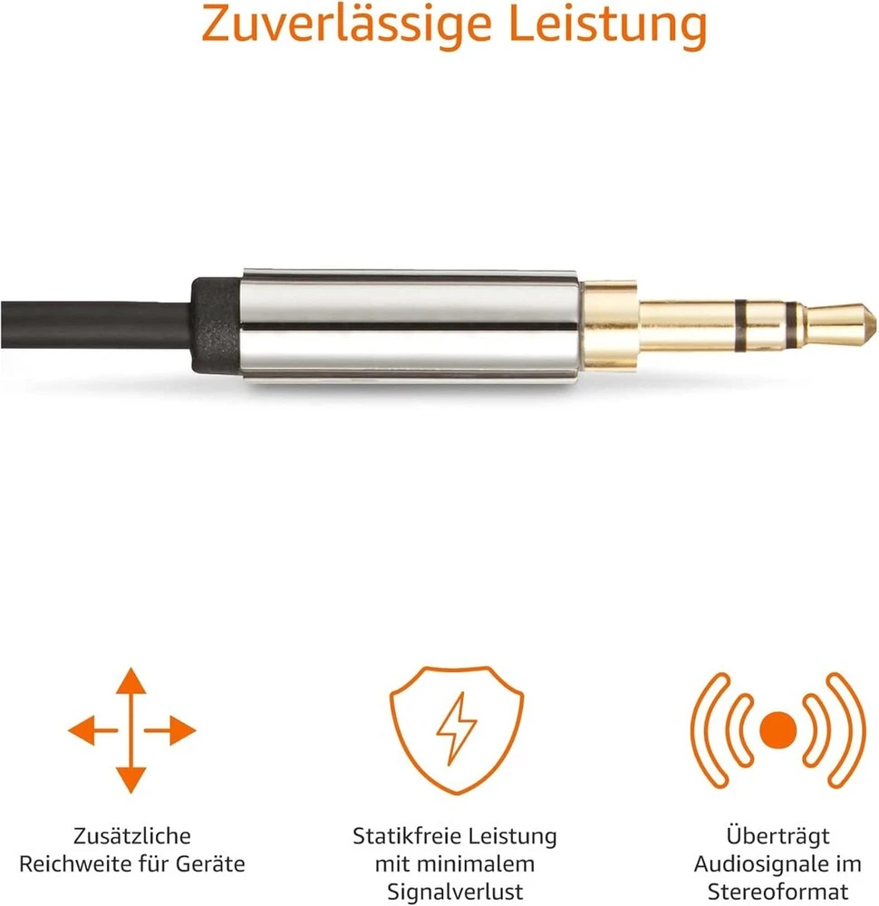 Stereo audio kabelis 3.5mm, 2.4m