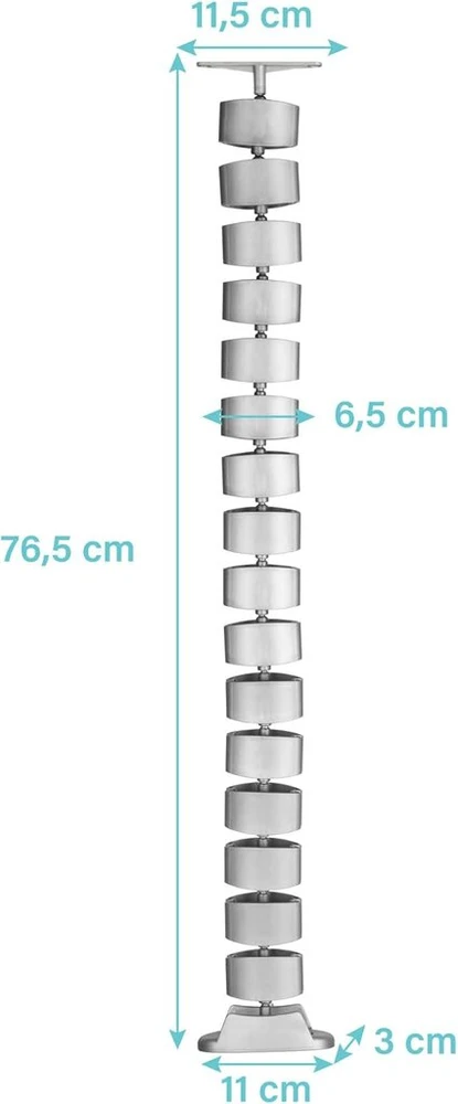 Stey accesorios kabelių organizatorius - pagamintas iš perdirbto plastiko - biuro reikmenys - lankstus laikiklis su 2 kaiščiais tvirtinimui - pilkas dizainas - pagaminta Es