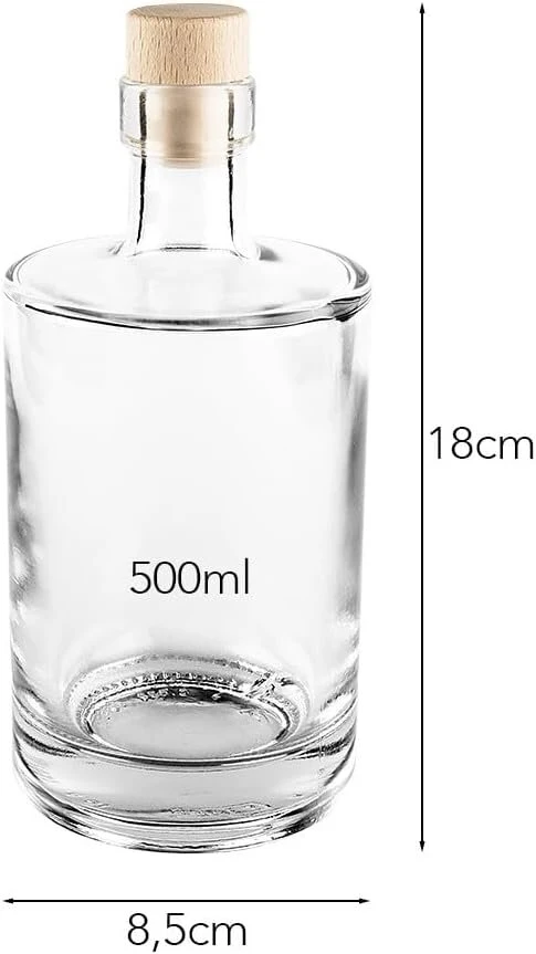 Stiklinės buteliai su kamščiais, 2 vnt., 500 ml