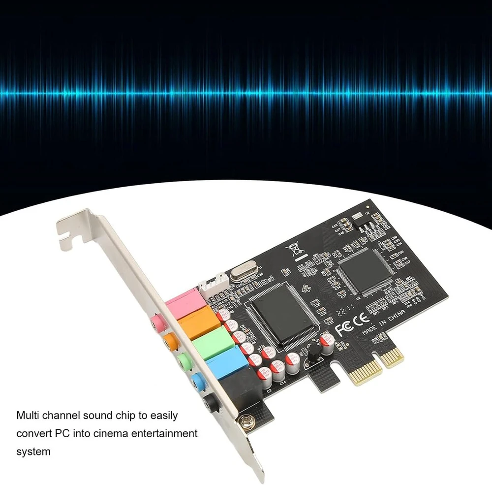 Stiprintuvas Pci garso plokštė, pcie 5.1 kompiuterio garso plokštė, 6 kanalų erdvinis garsas, 24 bitų, 48 khz, vidinė garso plokštė su pci express sąsaja karaoke namų kino 3d žaidimams