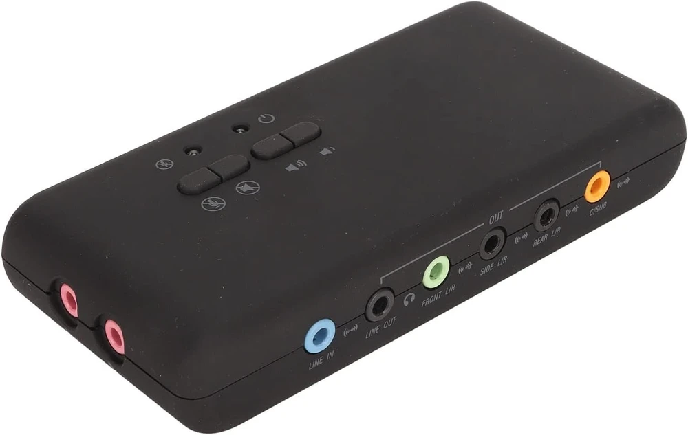 Stiprintuvas Zunate išorinė usb 7.1 garso plokštė, usb dac ir stiprintuvo garso plokštė, du 3.5 mm mikrofono įėjimai, optinė įvestis, optinė išvestis, skirta pc nešiojamojo kompiuterio garsiakalbių sistemai