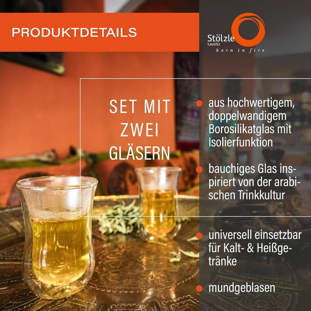 Stölzle Lausitz Coffee 'n More stiklinių rinkinys, 2 vnt. I Termo stiklinės dvigubomis sienelėmis, tinkamos kaip arbatos, kapučino ir kavos stiklinės I Latte Macchiato stiklinės dvigubomis sienelėmis - 230 ml