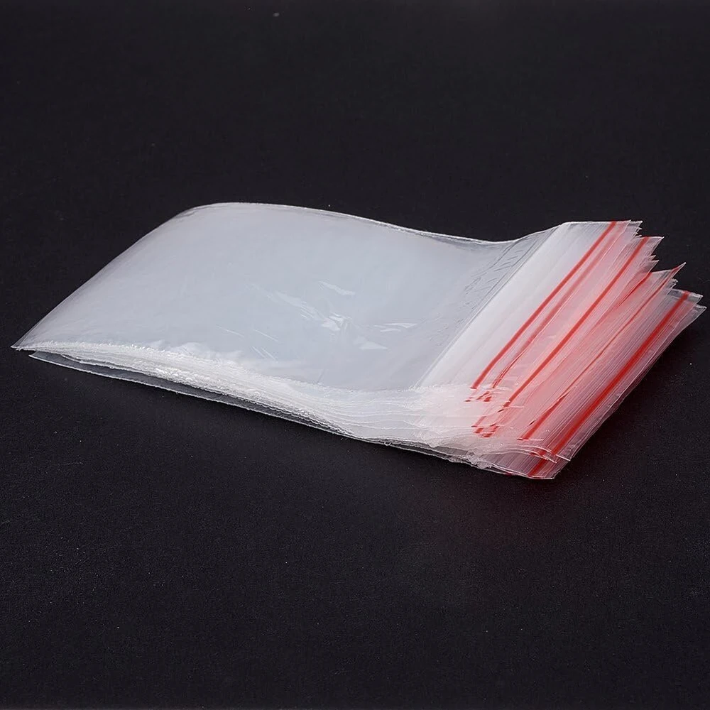 Storage & Packaging Pandahall 200 vnt 9x6cm Zip Lock maišeliai, stačiakampiai, skaidrūs, vienpusis storis: 0.03mm