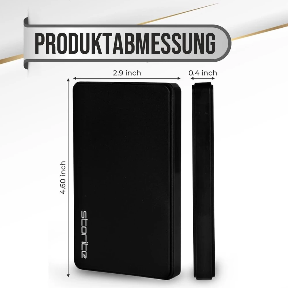Storite 500gb nešiojamas išorinis kietasis diskas atsarginių kopijų saugojimo diskas su Usb 2.0, itin greitas duomenų perdavimas, kompaktiškas kietasis diskas, suderinamas su Pc, Mac, Windows, nešiojamuoju kompiuteriu, stacionariu kompiuteriu (juodas)