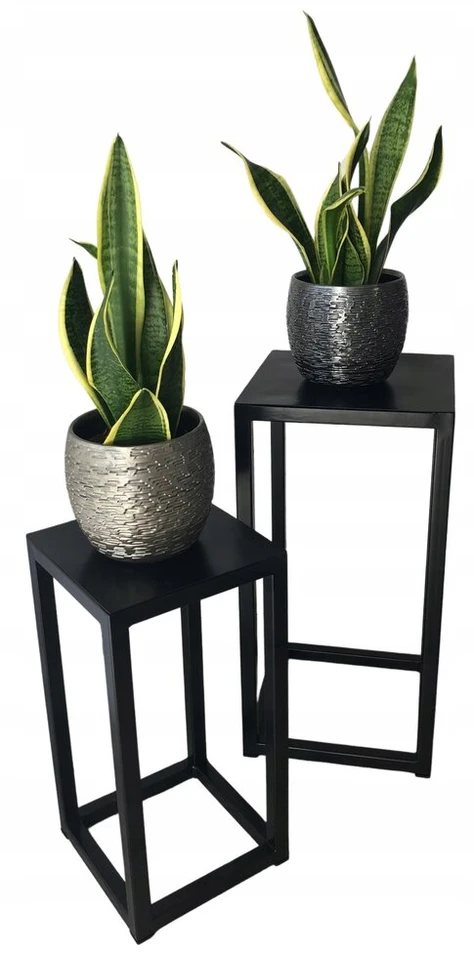 Stovas gėlėms metalinis juodas, loft stiliaus