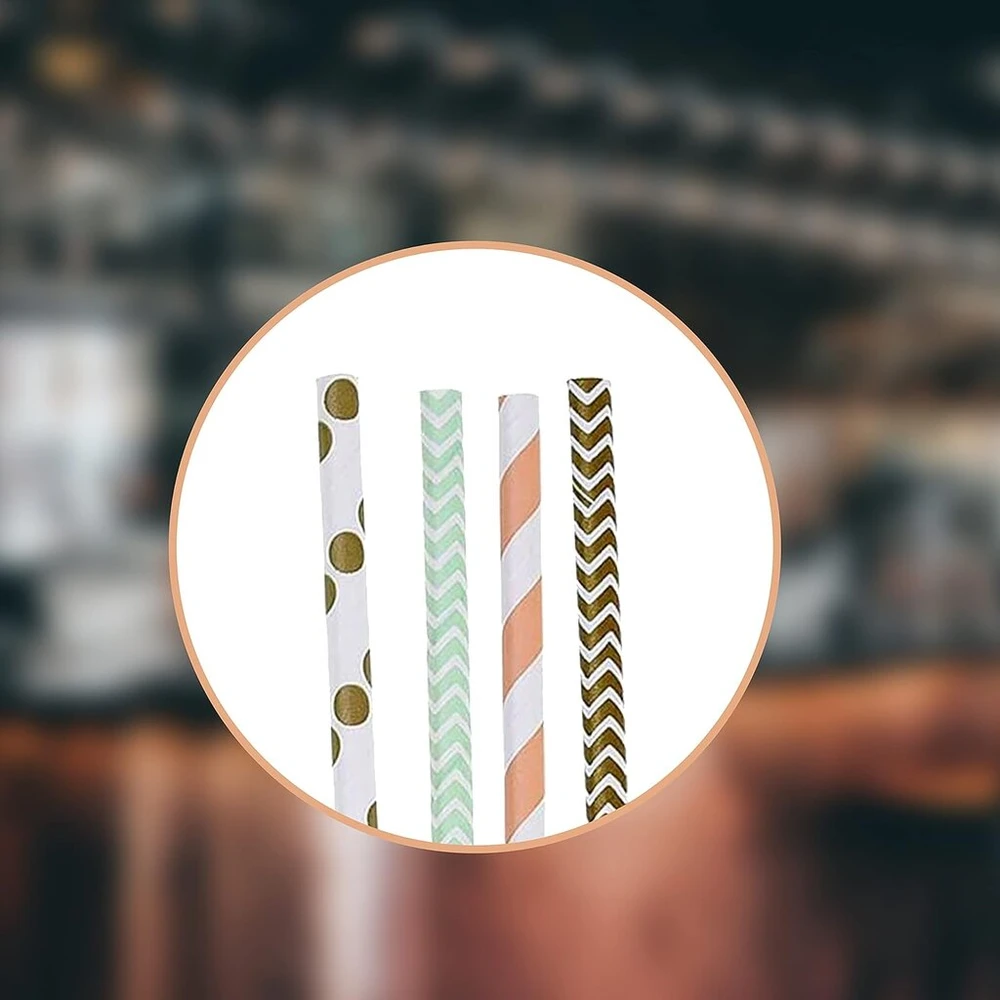 Straw2sphere® popieriniai šiaudeliai rožinio aukso spalvos | 140 vnt. pakuotė | 1 medis už kiekvieną pirkinį | ekologiški popieriniai geriamieji šiaudeliai | popieriniai geriamieji šiaudeliai vaikams | kokteiliniai kartoniniai šiaudeliai | popieriniai ger