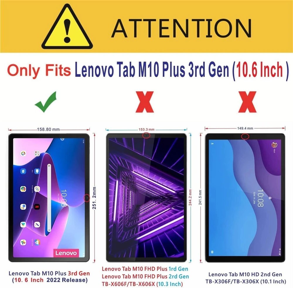 Succtopy dėklas lenovo tab m10 plus (3-osios kartos) 10.6 colių pu odinis atverčiamas apsauginis dėklas piniginės stovas planšetinio kompiuterio dėklas kortelių lizdas rašiklio laikiklis lenovo tab m10 plus 3rd generation 10.6 colių 2022 - ruda