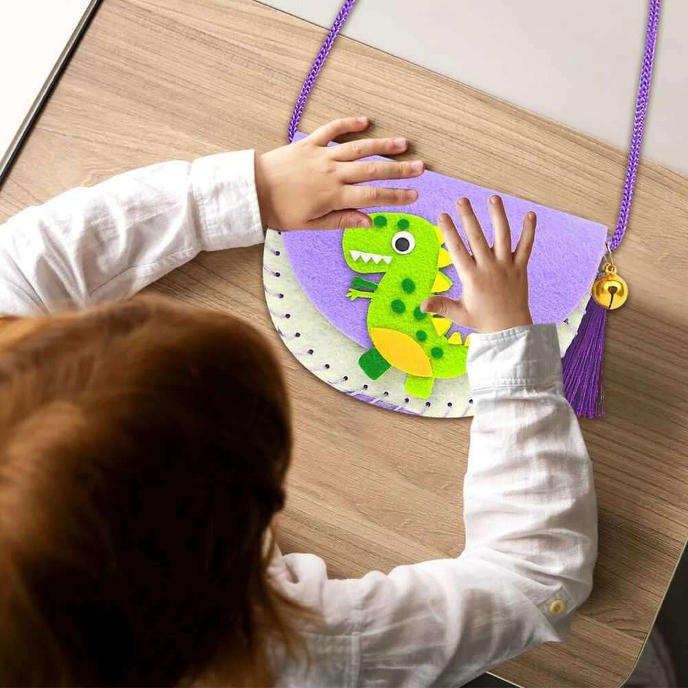 Suevut siuvimo rinkinys vaikams nuo 3 metų, 5 dalių „pasidaryk pats“ rinkinys su vienaragiu, dinozauru, triušiu, panda, liūtu, rankdarbių rinkinys vaikams, veltinio siuvimo rinkinys „pasidaryk pats“, dovana mergaitėms ir berniukams
