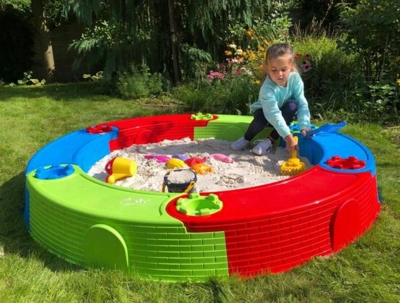 SULANKSTOMA PLASTIKINĖ SMĖLIO DĖŽĖ 170CM + DOVANA ŽAISLAI SMĖLIUI