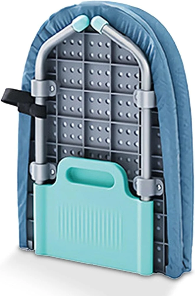 Sulankstomas lyginimo lentos užvalkalas 81 cm x 31 cm – lengvas ir stabilus, atsparus aukštai temperatūrai, reguliuojamo aukščio, vietą taupantis dizainas efektyviam lyginimui