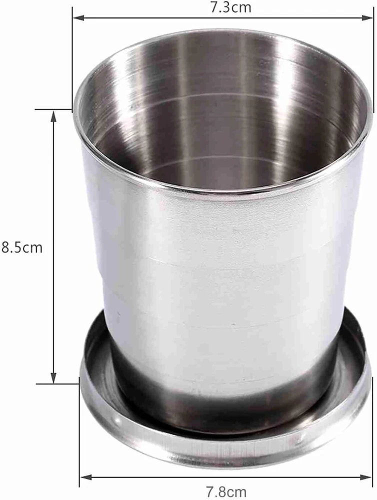 Sulankstomas nerūdijančio plieno puodelis 240 ml kelionėms