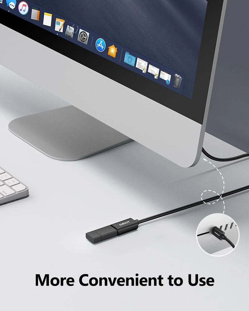 Sunguy Usb ilginimo laidas, 0,5 m Usb 3.0 ilginimo laidas 5 Gbps itin spartus Usb A kištukas į A lizdą ilginimui kortelių skaitytuvui, klaviatūrai, spausdintuvui, skaitytuvui, kamerai ir t. t. - juodas