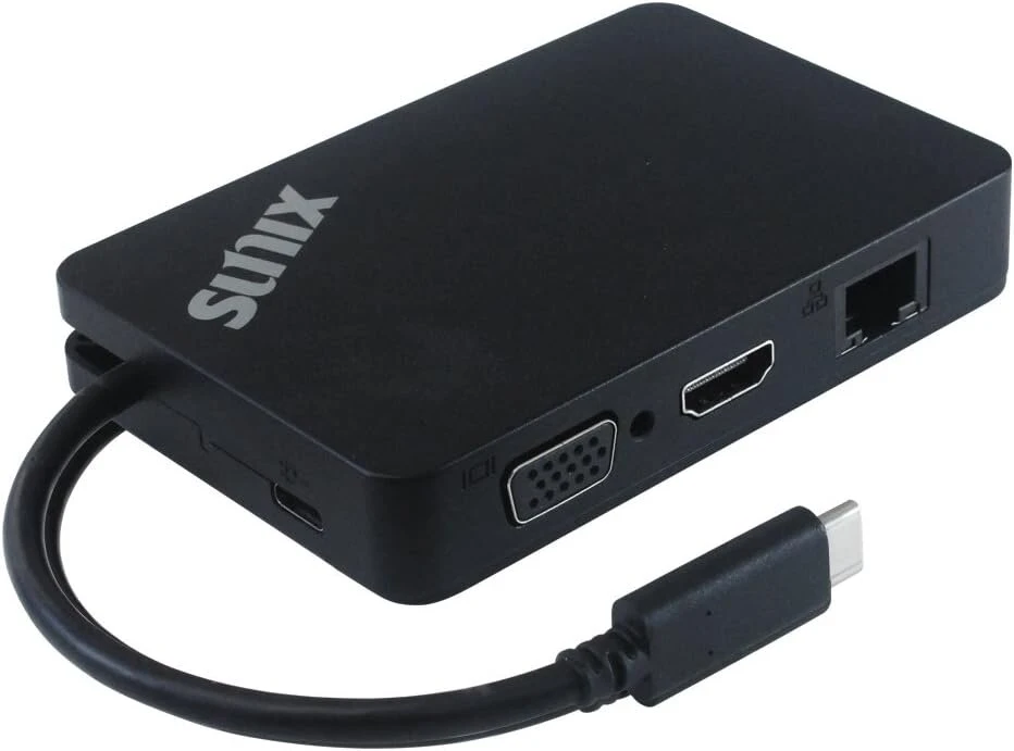 Sunix Ccv50pb mini daugiafunkcinė doko stotis plius maitinimas su Usb 3.0 / gigabitiniu ethernet / Vga / Hdmi