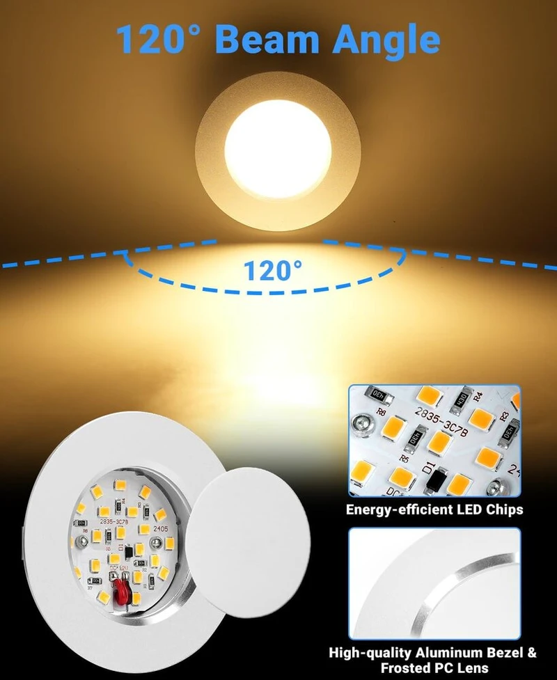 Suparee Led prožektoriai 12v nameliams ant ratų, 3000k, 6 vnt.
