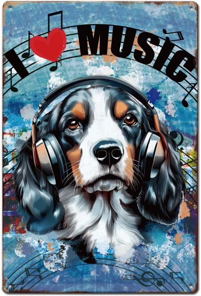 Superdant metalinis ženklas su šunimi muzikos skardos ženklas su muzikos tema vintažinis ženklas šunų sąrašai muzika retro skardos ženklas plakatas juokingi ženklai lenta namų barams kavinėms pubams sienų dekoravimui