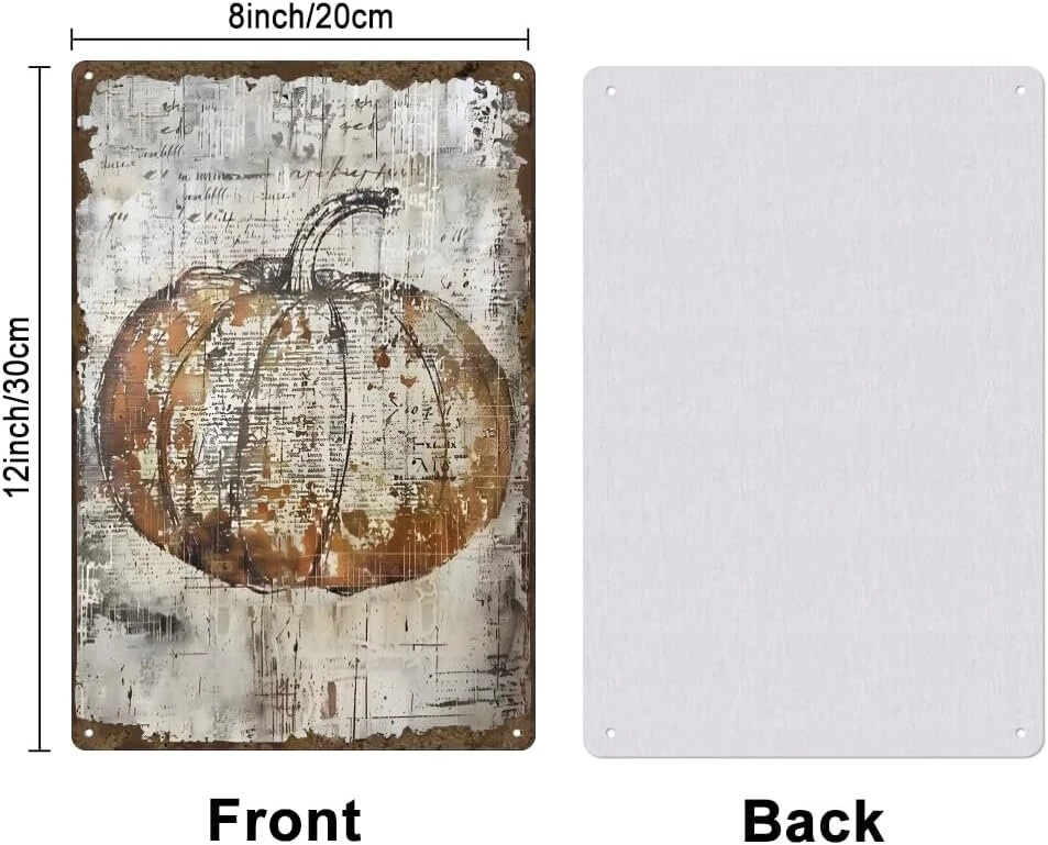 Superdant vintažiniai moliūgų skardiniai ženklai retro metalo shabby moliūgų ženklas sienų plakatas retro ženklas dekoras sienų menas metalinė plokštelė namų kavos barui sodybos idiliškas sienų menas padėkos dienos dekoras