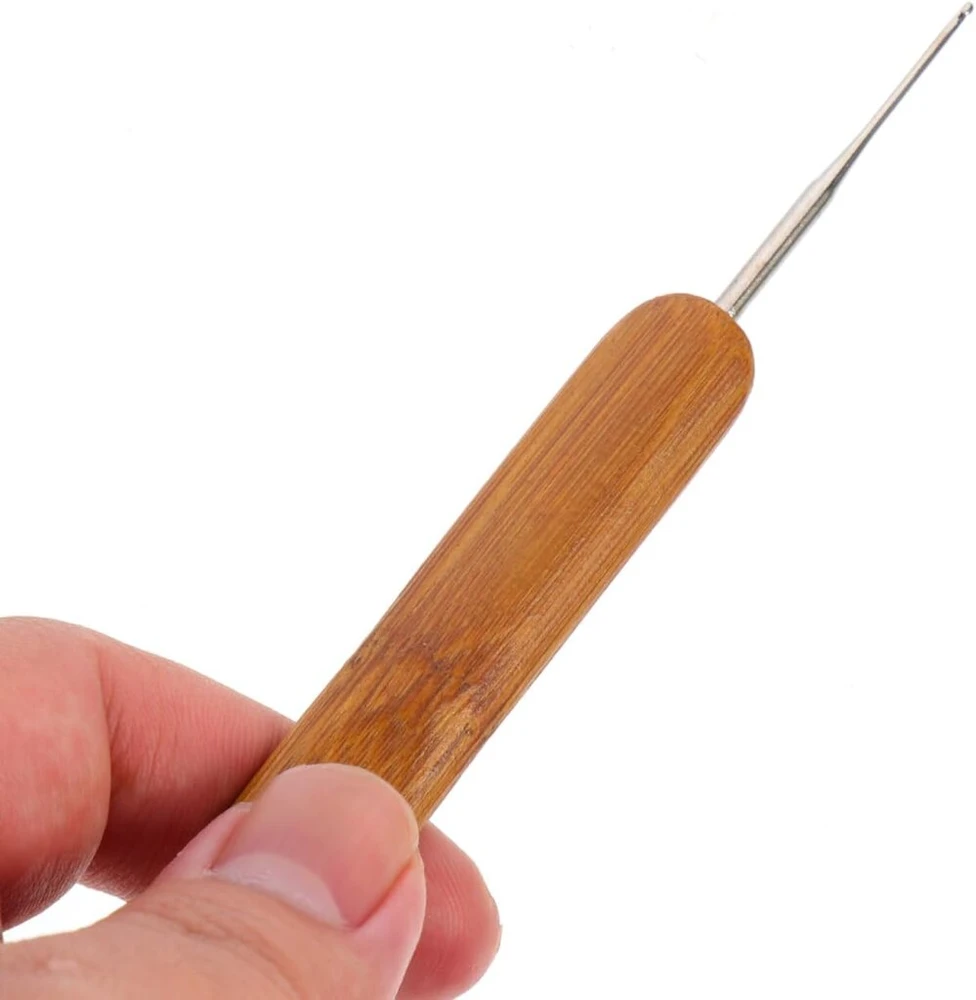 Supvox vėlimo adata su minkštu prisilietimu, plieniniai dredų užraktai, dredų įrankis pynimo amatams (0,5 mm + 0,75 mm), 2 vnt.