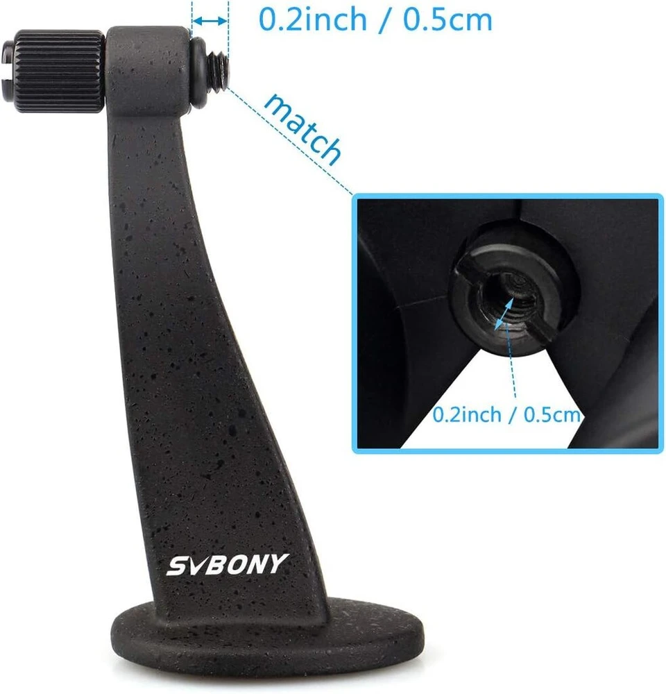 Svbony Sv111 žiūronų trikojo adapteris, universalus metalinis tvirtinimo laikiklis su neslystančiu pagrindu ir 1/4 colio sriegio anga žiūronams prijungti paukščių stebėjimui