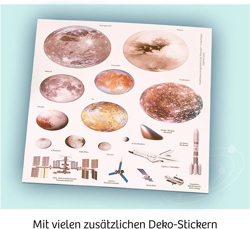 Šviečiantys planetų lipdukai vaikams