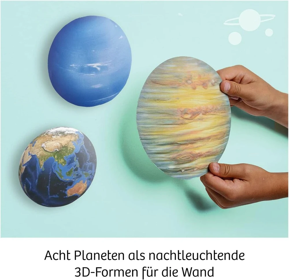 Šviečiantys planetų lipdukai vaikams