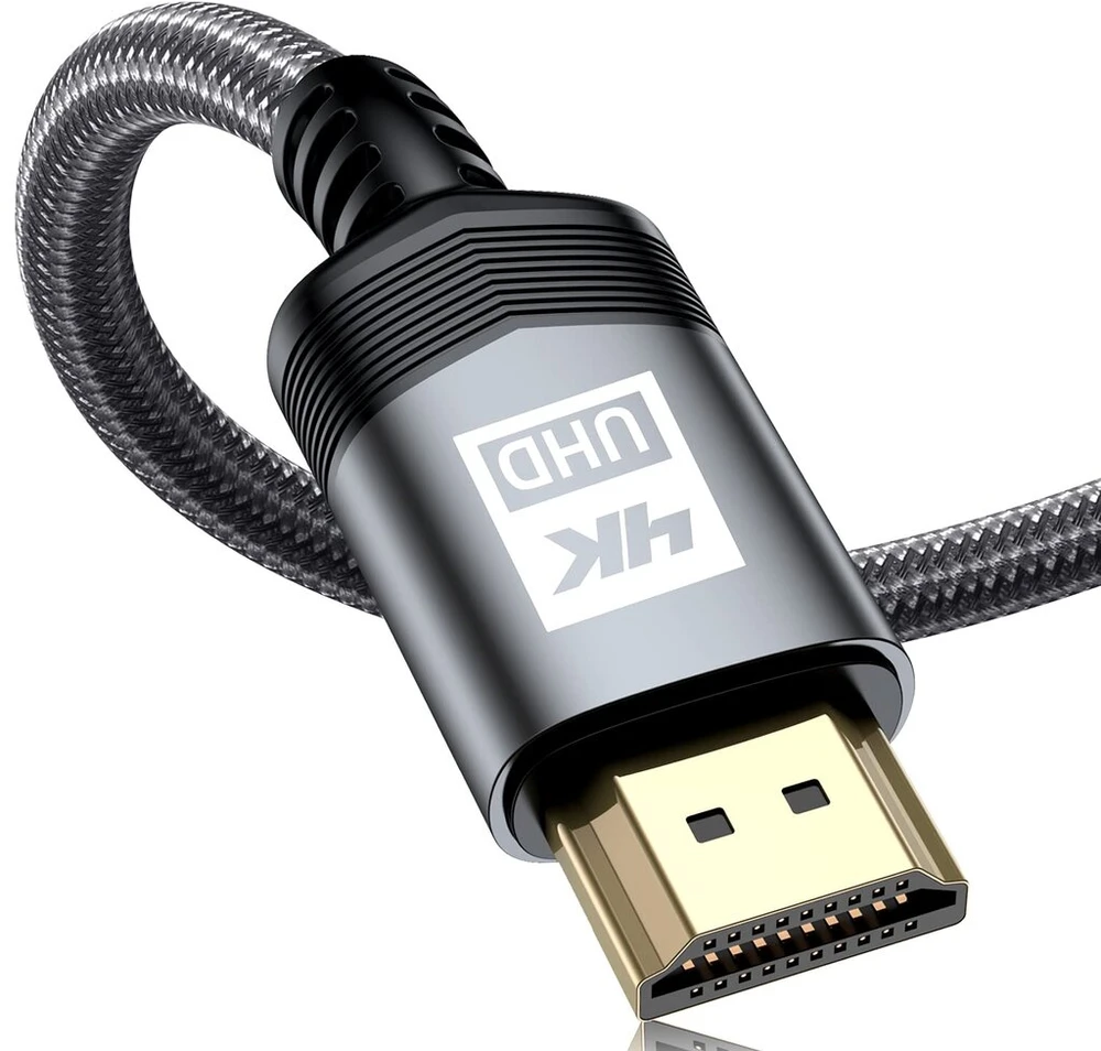Sweguard 4k Hdmi 3 metrų kabelis, Hdmi 2.0 į Hdmi kabelis 4k @ 60hz 18gbps, nailono pynės kabelis, paauksuotos jungtys su Ethernet/audio Return Channel, suderinamas video 4k Uhd 2160p, Hd 1080p, XBOX Ps4 (pilkas)
