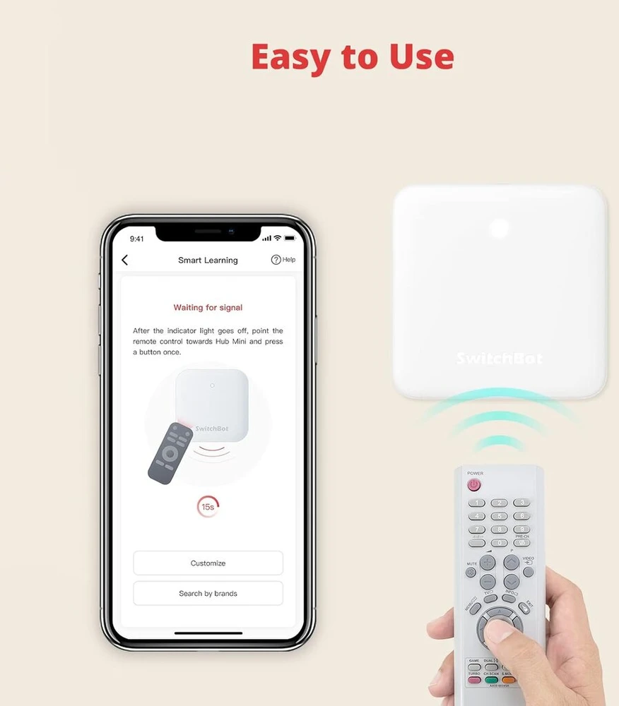 Switchbot Hub Mini išmanusis nuotolinio valdymo pultas – Ir siųstuvo sistemos jungtis prie Wifi oro kondicionavimo valdymo, suderinamas su Alexa Google Home Siri Ifttt