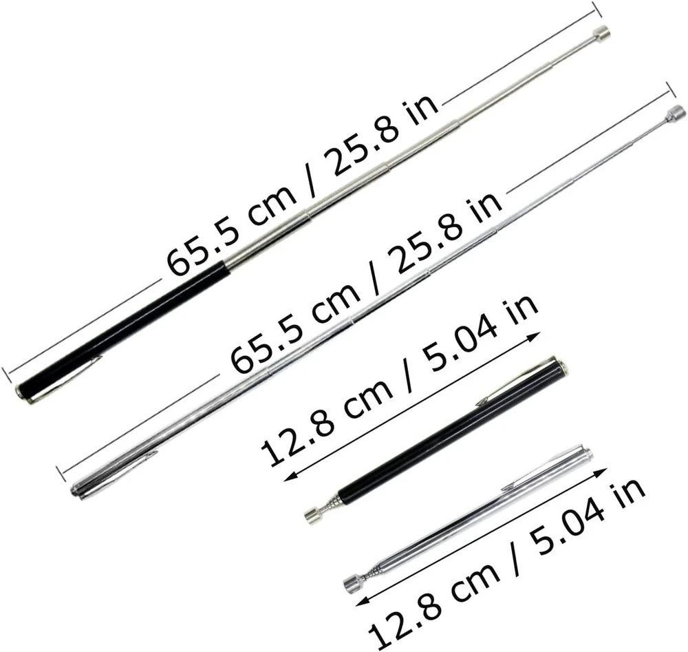 Syixute 4 magnetinių teleskopinių strypų rinkinys, traukos jėga, 1kg, reguliuojamas magnetinis strypas, iki 65 cm