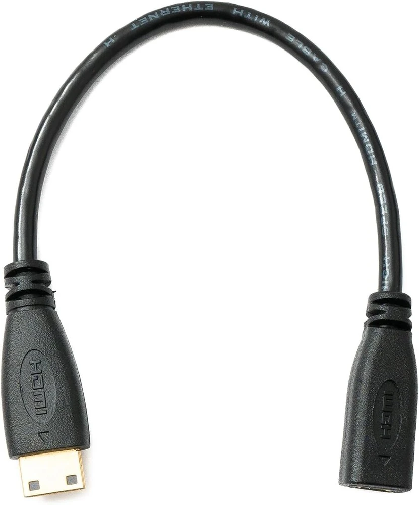 System-s Hdmi 1.4 kabelis 15cm Mini Male į Micro Female 4k Uhd 30hz 2k 60hz adapteris