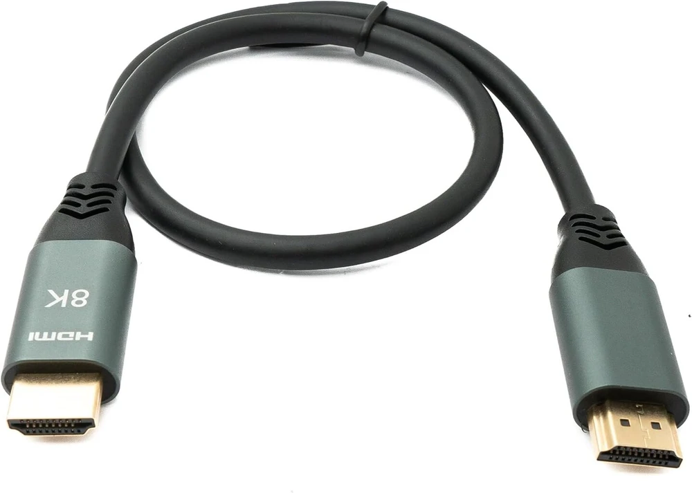 System-s Hdmi 2.1 kabelis 50cm 8k Ultra Hd Standard Male to Male Uhd adapteris, juodas