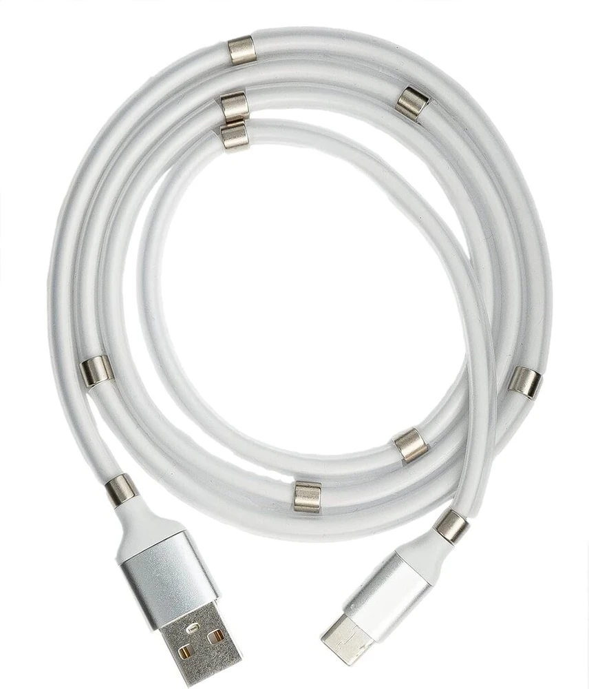 System-s savaime susitraukiantis Usb 3.1 kabelis 1m Type C Male į 2.0 Type A Male, baltas