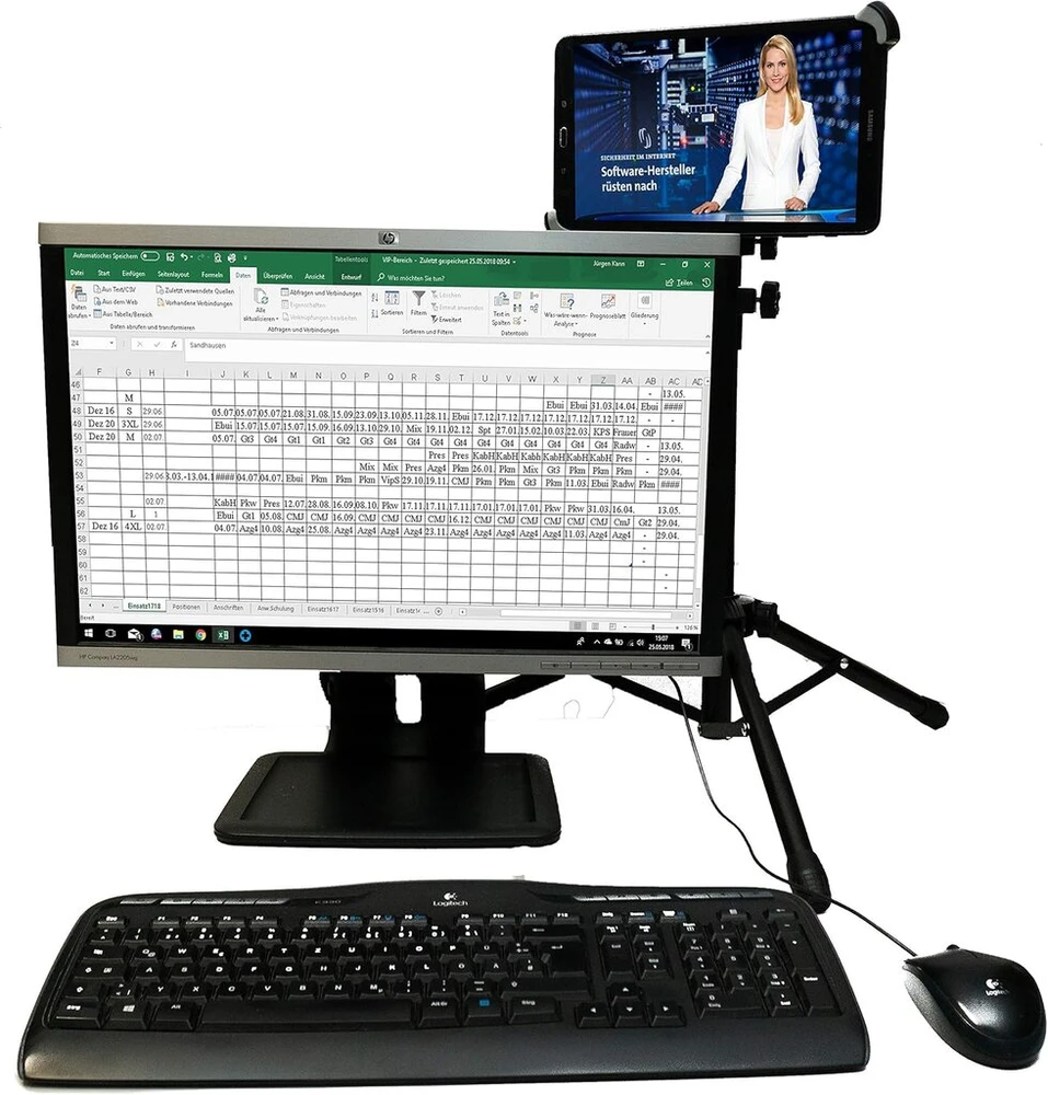 System-s universalus grindų stovas, skirtas Ipad Pro 12.9 colių ir planšetiniams kompiuteriams 10-14.5 colių