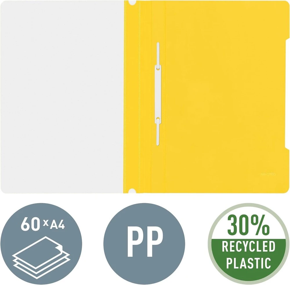T Esselte Leitz segiklis Standard, A4, ilgas etiketės laukas, Pvc, geltonas