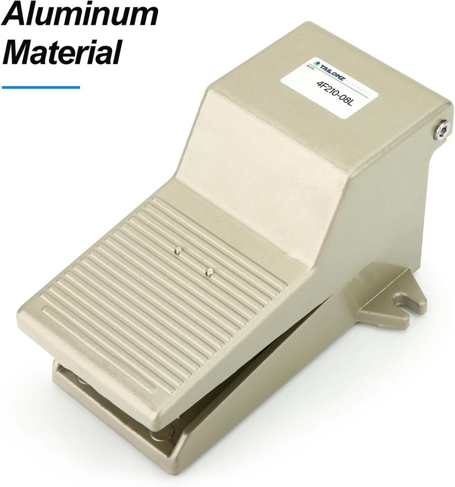 Tailonz Pneumatic 1/4 colio Bsp pneumatinis kojinis vožtuvas, 5 krypčių, 2 padėčių su sriegiu ir neslystančiu guminiu slėgio reguliatoriumi 4f210-08l (su užraktu) su 6 mm pneumatinėmis jungtimis