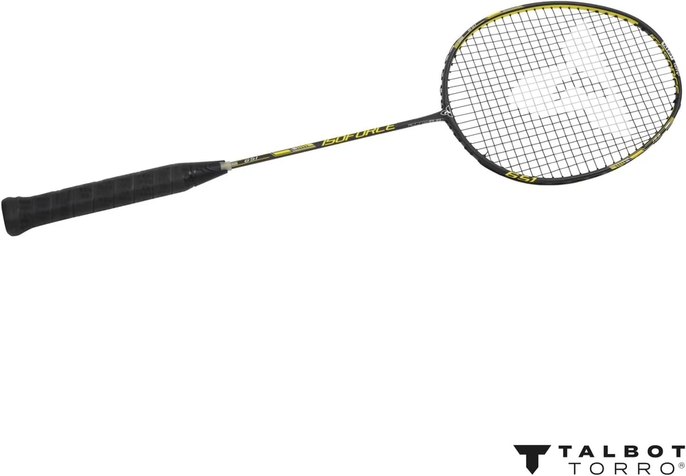 Talbot Torro Isoforce 651 badmintono raketė 100% carbon4 lengva ir patogi, įvairių dizainų