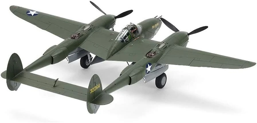 Tamiya 61120 1:48 us p-38 f/g lightning, modelių rinkinys, plastikinis rinkinys, surinkimo rinkinys, detali replika