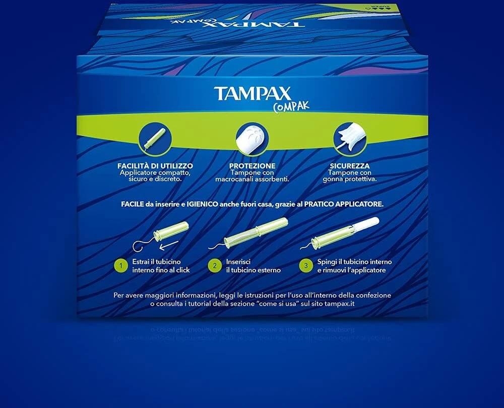 Tampax Compak Super tamponai su aplikatoriumi, 24 vnt.
