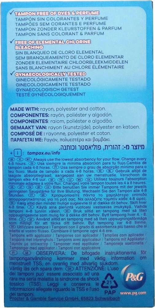Tampax Pearl Regular tamponai su aplikatoriumi – 24 vnt.