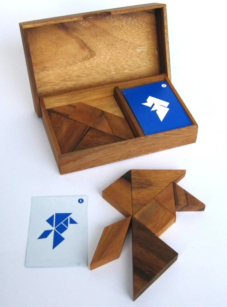 Tangram dėlionės žaidimas 2 žaidėjams – žaislas – medinė dėlionė