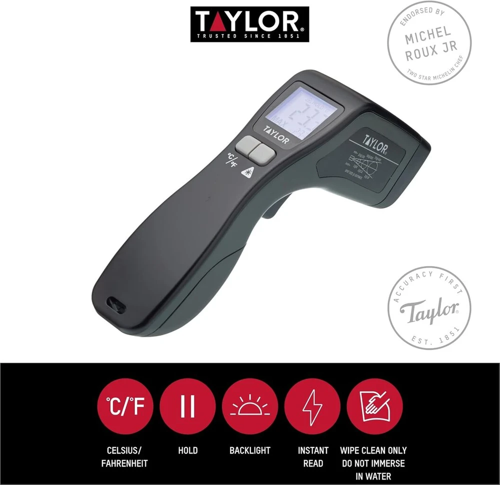 Taylor Pro skaitmeninis infraraudonųjų spindulių termometras, plastikinis, 10 x 4 x 15 cm